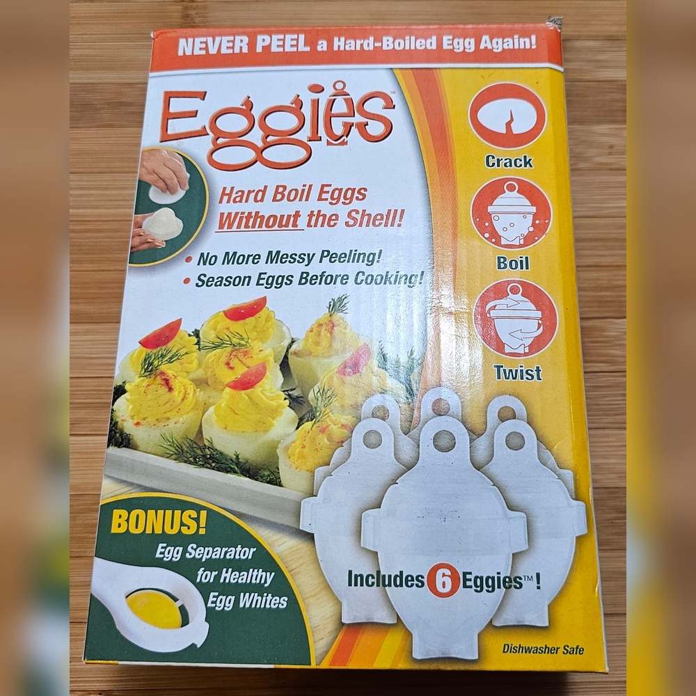 Eggies Hard Boiled Egg Cooking Containers Kitchen Tool As Seen on TV